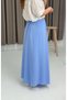 Women's Elastic Waist Lace-Up Long Skirt Blue - 3