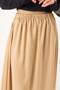 Women's long elastic waist flared satin skirt mink - 4