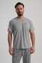 Men's Gray Lyc Suprem V-Neck Short Sleeve Pajama Top