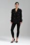 Women's Blazer Jacket with Hand Embroidery and Feather Detailing - 5