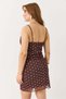 Women's polka dot strappy tulle mini dress - brown - 5