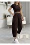 Women's Modal Fabric Pleated Cuffs Elastic Waist Single Bottom Shalwar Trousers - 3