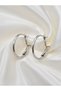 Silver Color Small Size Steel Hoop Earrings-Tarnish Resistant-2.3 cm - 3