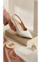 Genuine Leather Open Back Strap Evening Dress Women's Shoes - 4