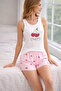 Cherry Patterned Zero Sleeve-Pants Pajama Set - 2