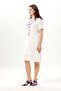 Short Sleeve Lidya Crew Neck Embroidered Summer Short Muslin Dress Off-White Krkbyz - 5