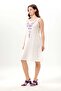 Sleeveless Lidya V-Neck Muslin Embroidered Summer Short Dress Off-White Krkbyz - 5