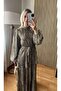 Lavinya Layered Chiffon Dress with Flounces, Hijab Compatible, Long Dress with Patterned Shawl - 3