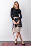 Vena Scarf Detailed Large Volume Women's Stone Tote Shoulder and Crossbody Bag with Adjustable Strap - 3