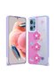Redmi 12 4g Case Tgco Cevze Cover with Shining Glitter Embossed Figures - Green - 2