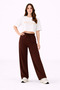 Women's Brown Modal Stretchy Soft Textured Wide Leg Comfortable Wide Cut Modal Fabric Sweatpants - 3