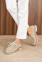 Luby Beige Suede Genuine Leather Lace-Up Loafer - 4