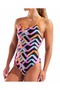 W Texture Swimsuit Tie Back Multi Black-Orange - 5