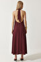 Halter Neck Long Modal Dress Lfg0182 Bordo - 4