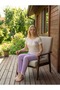 Heart Embroidered Short Sleeve Knitted Pajama Set - 2