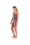 W Texture Swimsuit Tie Back Multi Black-Orange - 4
