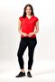 Short Cap Sleeve Gülizar Şile Bezi Summer Embroidered Blouse Red Krmz - 5