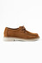 Luby Tan Suede Genuine Leather Lace-Up Loafer
