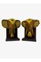 Decorative Wooden Handmade Book Holder Set of 2 Patterned Elephant 22X13Cm Book Support - 2