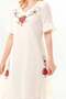 Short Sleeve İrem Embroidery Detailed Midi Length Summer Shile Fabric Dress Cream Krm - 3