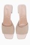 Women's Knitwear Slippers Square Toe Heeled Laria Beige - 4