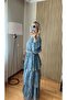 Lavinya Layered Chiffon Dress with Flounces, Hijab Compatible, Long Dress with Patterned Shawl - 2