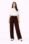 Women's Brown Modal Stretchy Soft Textured Wide Leg Comfortable Wide Cut Modal Fabric Sweatpants - 7
