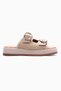 Women's Slippers with Straw Detail, Double Strap Buckle, Platform Sole, Kalista Beige - 2