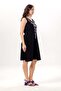 Sleeveless Lidya V-Neck Muslin Embroidered Summer Short Dress Black Syh - 5