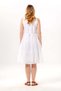 Sleeveless Mina Embroidery Detailed Lace-Up Collar Summer Voile Dress White Byz - 2