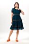 Short Sleeve Crew Neck Embroidered Authentic Voile Short Dress Petrol Ptrl - 4