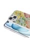 iPhone 15 Case Floral Pattern Shiny Stone Hard Silicone Tgco Garden Cover - White - 5