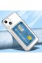 iPhone 14 Plus Compatible Transparent Tgco Setra Clear Silicone Case with Card Holder - Colorless - 2