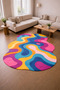 Sdt Rainbow Wavy Woven Base Decorative Carpet Sdt677 - 3