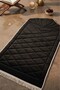 Black Quilted Padded Luxury Prayer Rug 65X115 cm