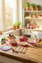 11 Piece Pink Enamel Pot Pan Set - 7