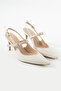 Blair Beige Croco Thin Heeled Shoes - 2