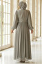 Shiny Chiffon Stone Detailed Plus Size Hijab Evening Dress Tbs968 - 8