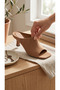 Genuine Leather Square Toe Sabo Women's Slippers - 4