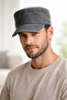 Men's Washable Castro Hat with Adjustable Buckle, Casual Unisex Gray Cap - 3
