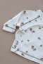 Clover Printed Double Breasted Baby Top with Tie and Stitching Detail - 2