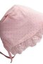 Scalloped Tie-Up Baby Hat 0-1 Year Old Pink - 2