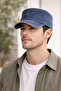 Men's Washable Castro Hat with Adjustable Buckle, Casual Unisex Navy Blue Cap - 6