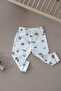 Bird Printed Baby Tights with Leg Hem Stitching Detail