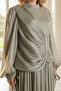 Shiny Chiffon Stone Detailed Plus Size Hijab Evening Dress Tbs968 - 2