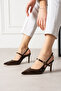 Blair Brown Croco Thin Heeled Shoes - 3