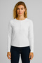 Women's Basic Long Sleeve T-Shirt with Patches - White - 2