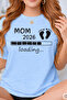 Mom 2026 Loading Printed Maternity T-Shirt Oversize Cotton Relaxed Fit Mom T-Shirt