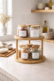 Set of 10 Glass Spice Jars with Rotating Stand and Bamboo Lids – Organizer with 12 Spice Labels - 2