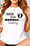 Mom 2026 Loading Printed Maternity T-Shirt Oversize Cotton Relaxed Fit Mom T-Shirt